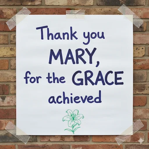 Thank You, Mary, for the Grace Achieved